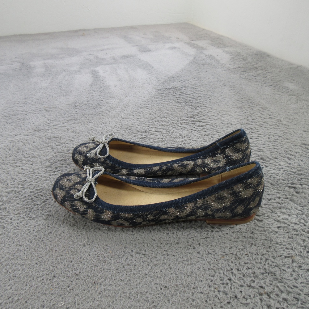 Stuart Weitzman Shoes Womens Size 9.5 Blue Jacquard Ballet Flats Animal Print